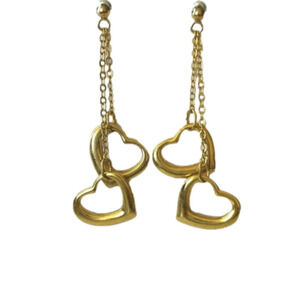Gold 'open heart' dangle earrings 🆕